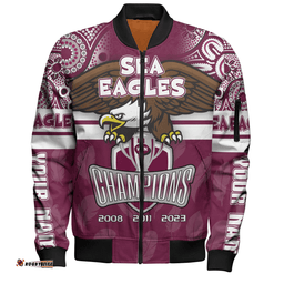 Amazing Aussie Manly Warringah Sea Eagles Custom Talent Win Games But Teamwork And Intelligence Win Championships With Aboriginal Style Bomber Jacket