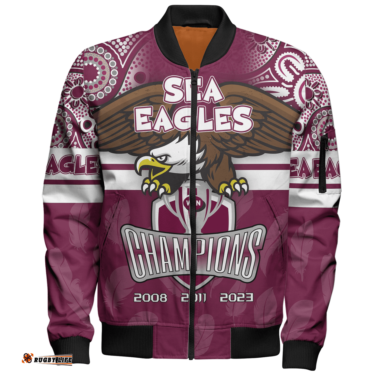 Amazing Aussie Manly Warringah Sea Eagles Custom Talent Win Games But Teamwork And Intelligence Win Championships With Aboriginal Style Bomber Jacket