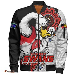 Amazing Aussie Sydney Swans Power Through Generations NAIDOC Edition Bomber Jacket