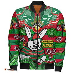 Amazing Aussie South Sydney Rabbitohs Custom For Our Elders Home Jersey Bomber Jacket