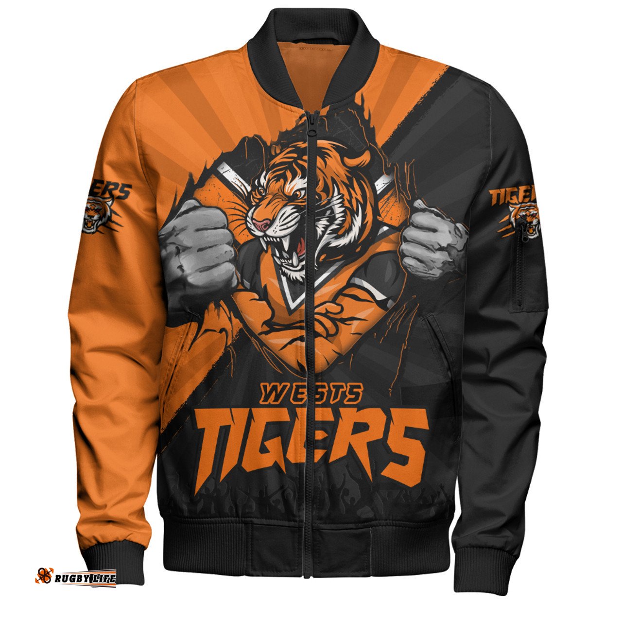 Amazing Aussie Wests Tigers Fearless Soul Series Bomber Jacket