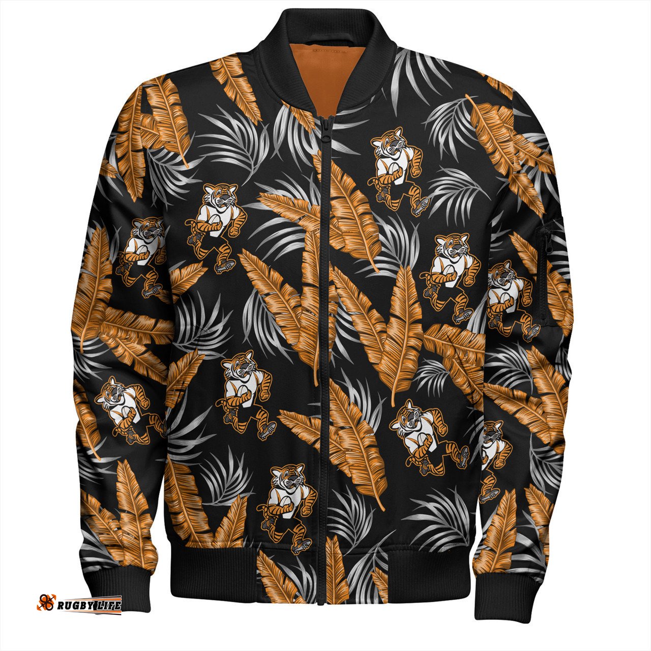 Amazing Aussie Wests Tigers Custom Tropical Patterns Wests Tigers Bomber Jacket
