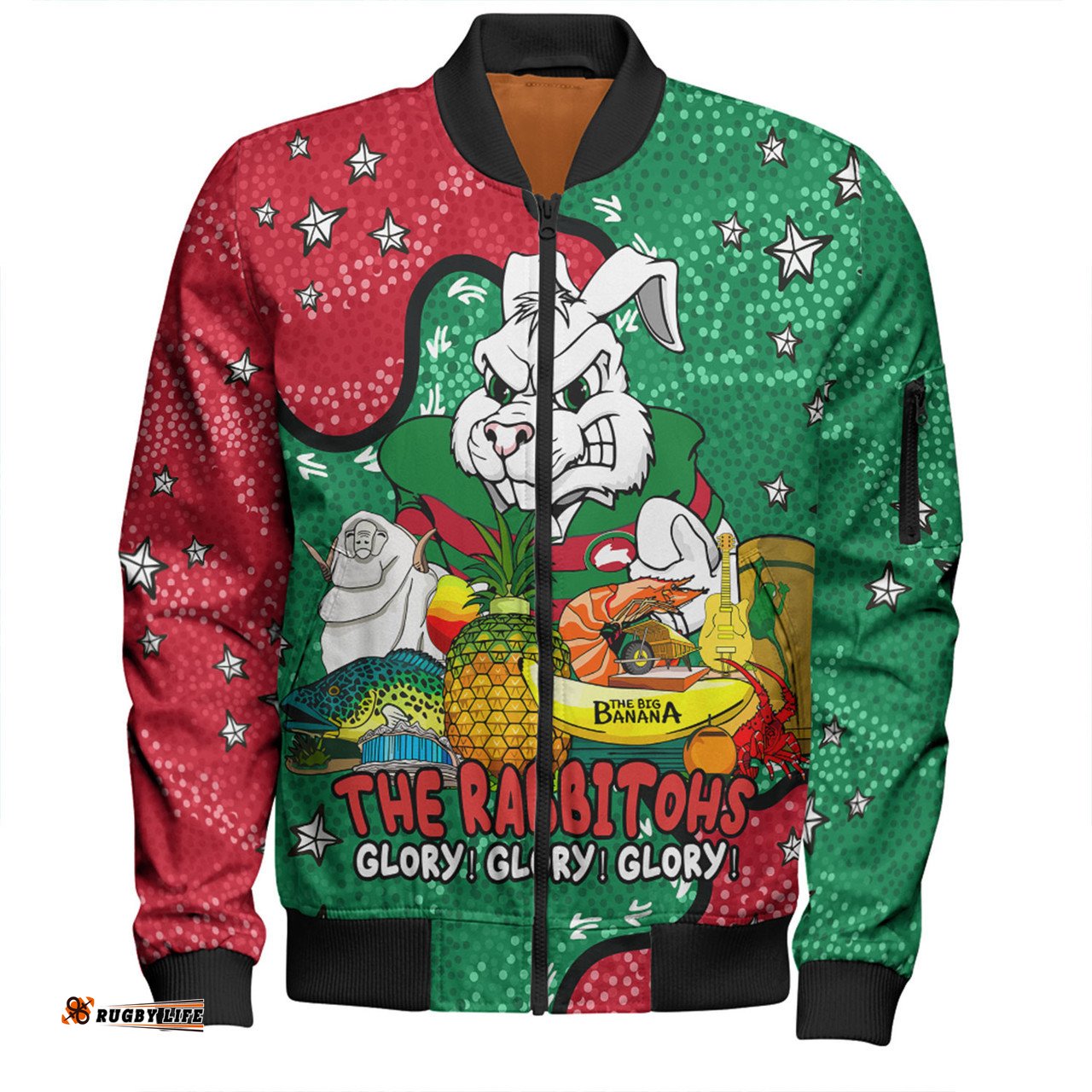 Amazing Aussie South Sydney Rabbitohs Australian Big Things Bomber Jacket