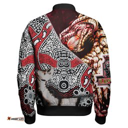 Amazing Aussie St. George Illawarra Dragons Indigenous Custom Patronage Dragons Bloods In My Veins Bomber Jacket
