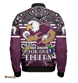 Amazing Aussie Manly Warringah Sea Eagles Custom Manly Warringah Sea Eagles For Our Elders Bomber Jacket