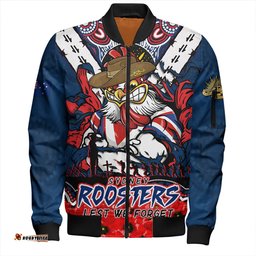 Amazing Aussie Sydney Roosters Ripped Legacy Of The Game The ANZAC Spirit Lives On Bomber Jacket