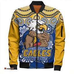 Amazing Aussie West Coast Eagles Aboriginal Inspired Tough Fan Football For Life Bomber Jacket