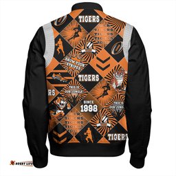Amazing Aussie Wests Tigers Argyle Patterns Style Tough Fan Rugby For Life Bomber Jacket