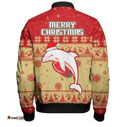Amazing Aussie Redcliffe Dolphins Christmas Custom Special Ugly Christmas Bomber Jacket