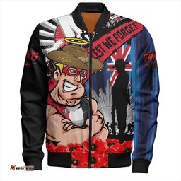 Amazing Aussie St Kilda Anzac Day Honor United In Spirit Bomber Jacket