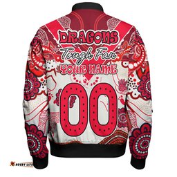Amazing Aussie St. George Illawarra Dragons Custom St. George Illawarra Dragons For Life With Aboriginal Style Bomber Jacket
