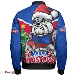 Amazing Aussie Western Bulldogs Santa Scoring Touchdown On Christmas Game Day Bomber Jacket