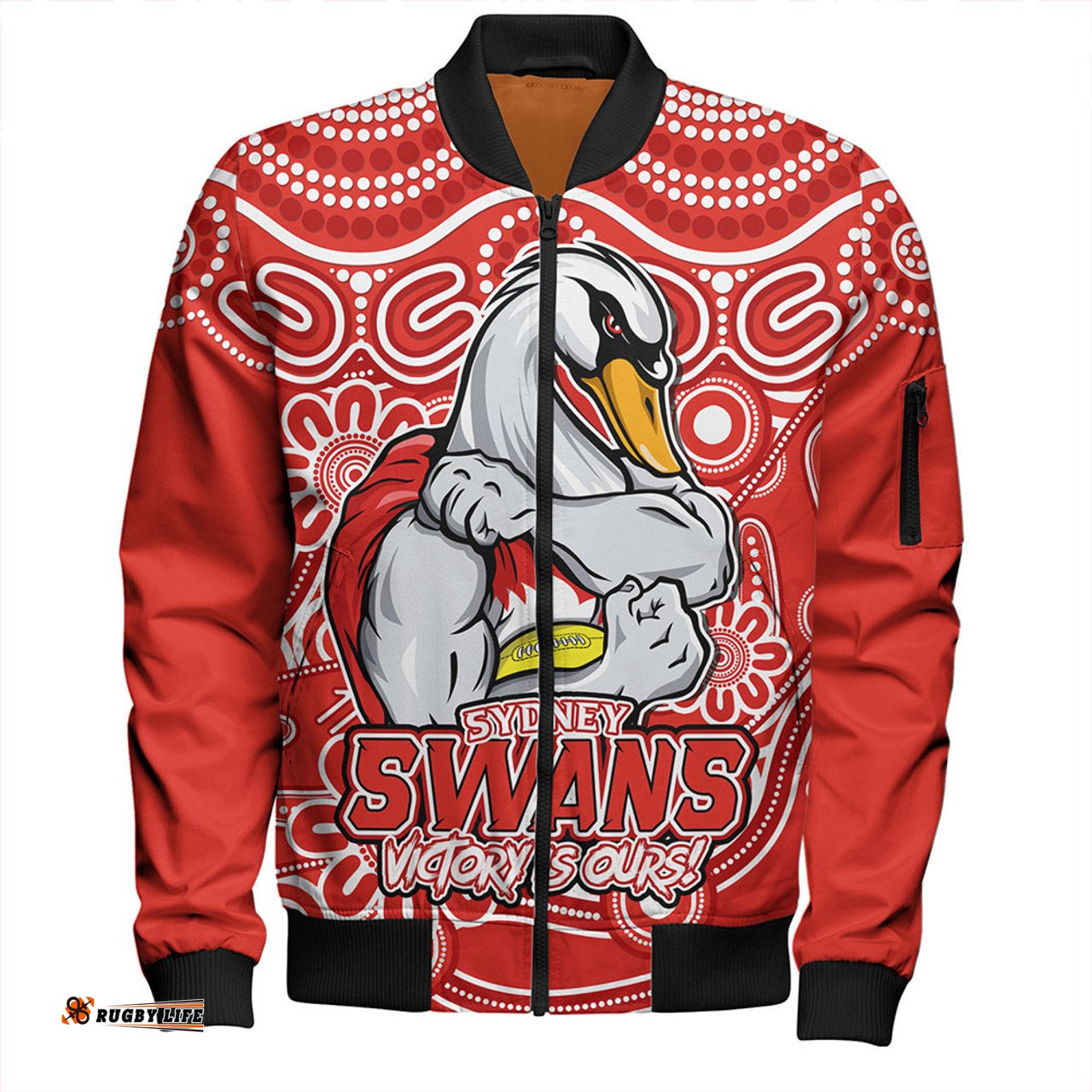 Amazing Aussie Sydney Swans Aboriginal Inspired Tough Fan Football For Life Bomber Jacket