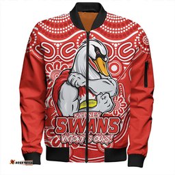 Amazing Aussie Sydney Swans Aboriginal Inspired Tough Fan Football For Life Bomber Jacket