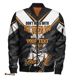 Amazing Aussie Wests Tigers Father's Day Screaming Dad and Crazy Fan Bomber Jacket