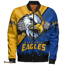 Amazing Aussie West Coast Eagles Breaking Through Fan Design Bomber Jacket