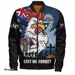 Amazing Aussie Sydney Roosters Fearless ANZAC Defender Bomber Jacket