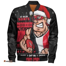 Amazing Aussie St Kilda Merry Christmas Down Under Footy Power Style Bomber Jacket