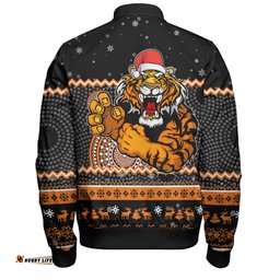 Amazing Aussie Wests Tigers Christmas Custom Ugly Xmas And Aboriginal Patterns For Die Hard Fan Bomber Jacket