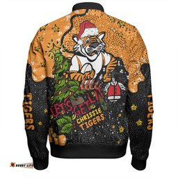 Amazing Aussie Wests Tigers Christmas Custom Let's Get Lit Chrisse Pressie Bomber Jacket