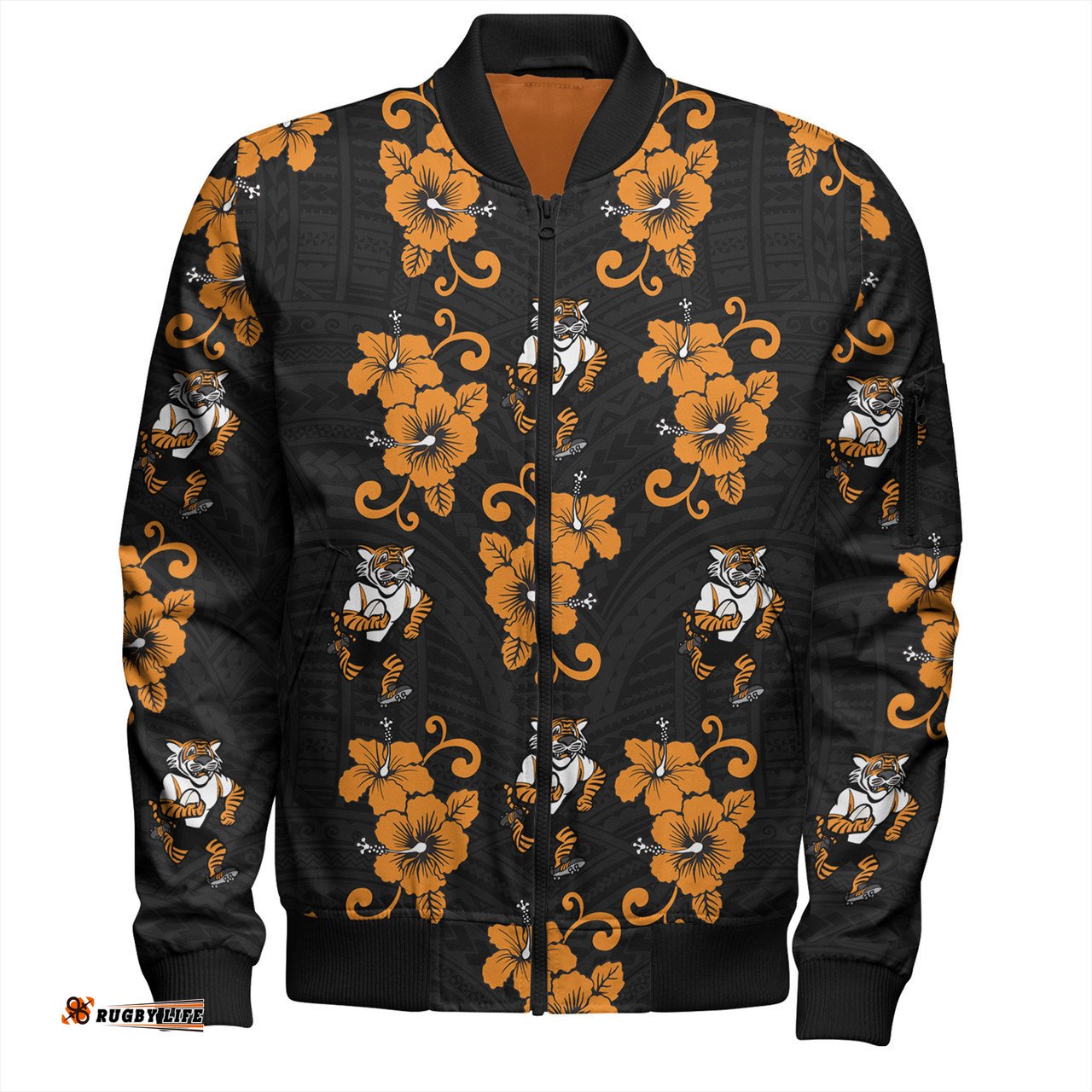 Amazing Aussie Wests Tigers With Maori Pattern Bomber Jacket