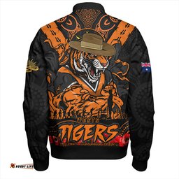Amazing Aussie Wests Tigers Ripped Legacy Of The Game The ANZAC Spirit Lives On Bomber Jacket