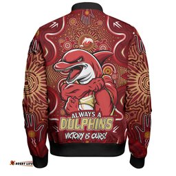 Amazing Aussie Redcliffe Dolphins Aboriginal Pattern Inspired Victory Is Ours Bomber Jacket