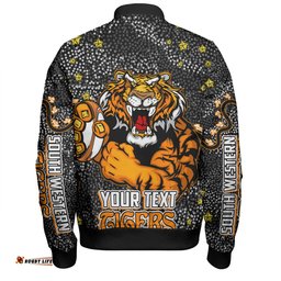 Amazing Aussie Wests Tigers Custom Team With Dot And Star Patterns For Tough Fan Bomber Jacket