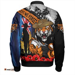 Amazing Aussie Wests Tigers United In Spirit Anzac Day Tribute Bomber Jacket