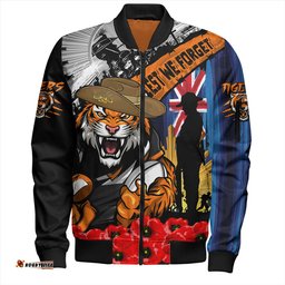Amazing Aussie Wests Tigers United In Spirit Anzac Day Tribute Bomber Jacket