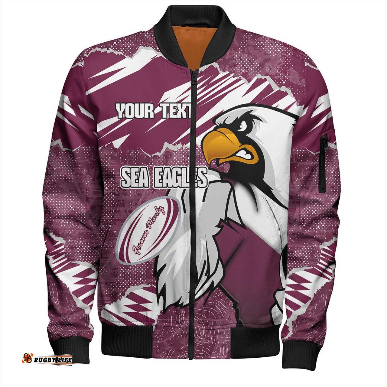Amazing Aussie Manly Warringah Sea Eagles Theme Song Bomber Jacket