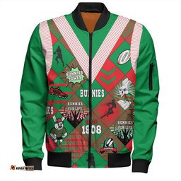 Amazing Aussie South Sydney Rabbitohs Argyle Patterns Style Tough Fan Rugby For Life Bomber Jacket