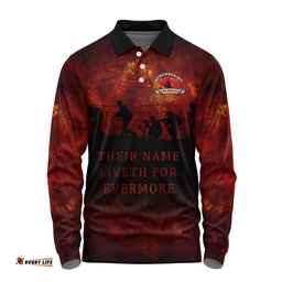 Australia Long Sleeve Polo Shirt - Anzac Day Their Name Liveth For Evermore Dark Grunge Style