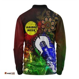 Australia Long Sleeve Polo Shirt Naidoc Week Aboriginal Indigenous Inspired Blood In Me