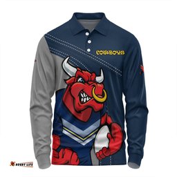 North Queensland Cowboys Long Sleeve Polo Shirt Custom Team Of Us Die Hard Fan Supporters