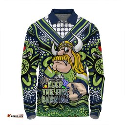 Canberra Raiders Long Sleeve Polo Shirt Aboriginal Inspired Naidoc Week Custom For Die Hard Fan Supporters