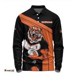 Wests Tigers Long Sleeve Polo Shirt Custom Team Of Us Die Hard Fan Supporters