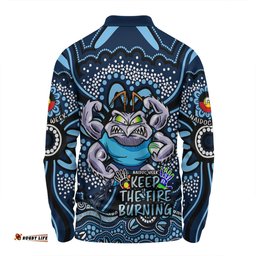 New South Wales Blues Long Sleeve Polo Shirt Aboriginal Inspired Naidoc Week Custom For Die Hard Fan Supporters