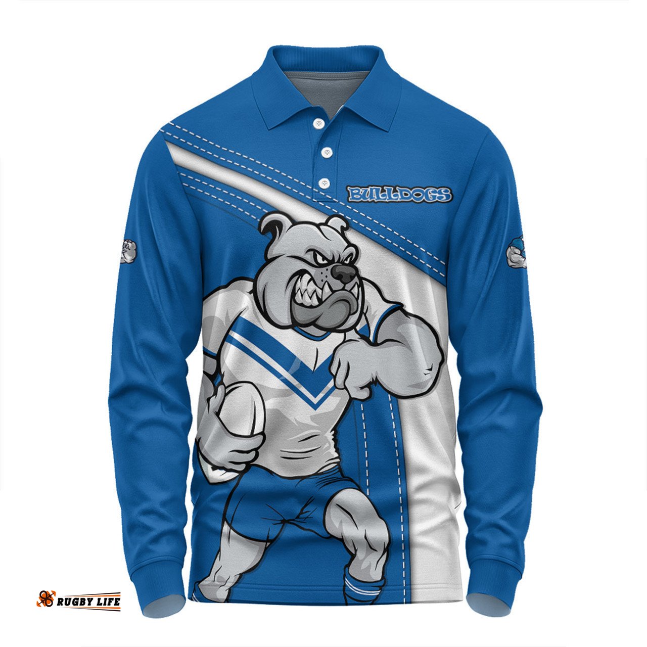 Canterbury-Bankstown Bulldogs Long Sleeve Polo Shirt Custom Team Of Us Die Hard Fan Supporters