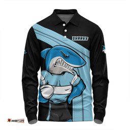Cronulla-Sutherland Sharks Long Sleeve Polo Shirt Custom Team Of Us Die Hard Fan Supporters