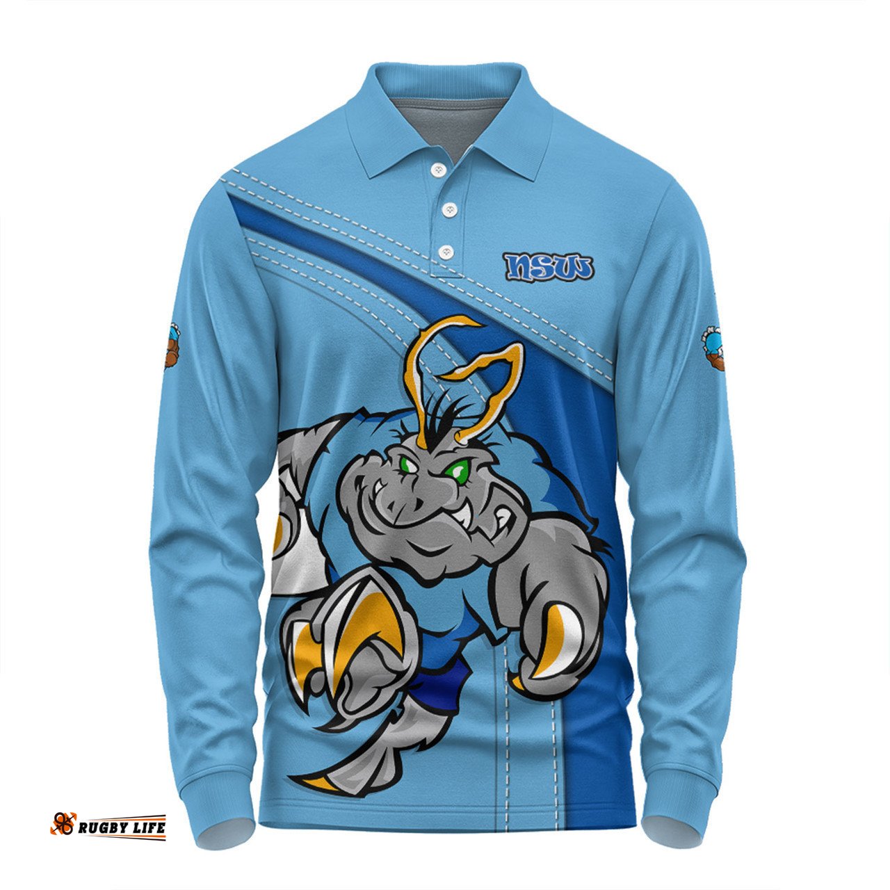 New South Wales Blues Long Sleeve Polo Shirt Custom Team Of Us Die Hard Fan Supporters