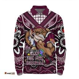 Queensland Maroons Long Sleeve Polo Shirt Aboriginal Inspired Naidoc Week Custom For Die Hard Fan Supporters