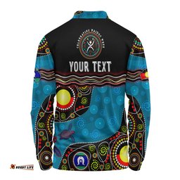 Australia Long Sleeve Polo Shirt Custom Naidoc Week Culture Art With River And Tortoise Aboriginal
