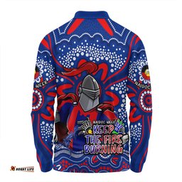 Newcastle Knights Long Sleeve Polo Shirt Aboriginal Inspired Naidoc Week Custom For Die Hard Fan Supporters