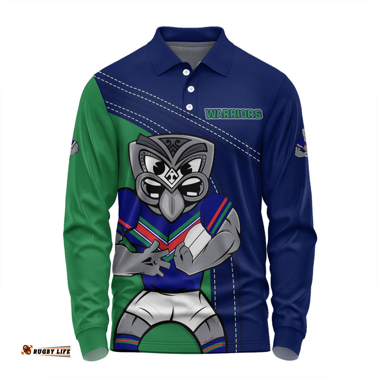 New Zealand Warriors Long Sleeve Polo Shirt Custom Team Of Us Die Hard Fan Supporters