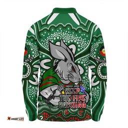 South Sydney Rabbitohs Long Sleeve Polo Shirt Aboriginal Inspired Naidoc Week Custom For Die Hard Fan Supporters