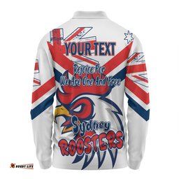 Sydney Roosters Long Sleeve Polo Shirt - Happy Australia Day We Are One And Free V2