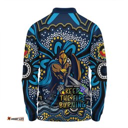 Gold Coast Titans Long Sleeve Polo Shirt Aboriginal Inspired Naidoc Week Custom For Die Hard Fan Supporters