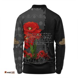 Australia Anzac Day Custom Long Sleeve Polo Shirt - Australian And New Zealand Warriorsers In Flanders Fields Poppy Flowers V2 Long Sleeve Polo Shirt