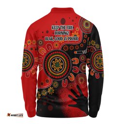 Australia Long Sleeve Polo Shirt Aboriginal Indigenous Naidoc Week Simple